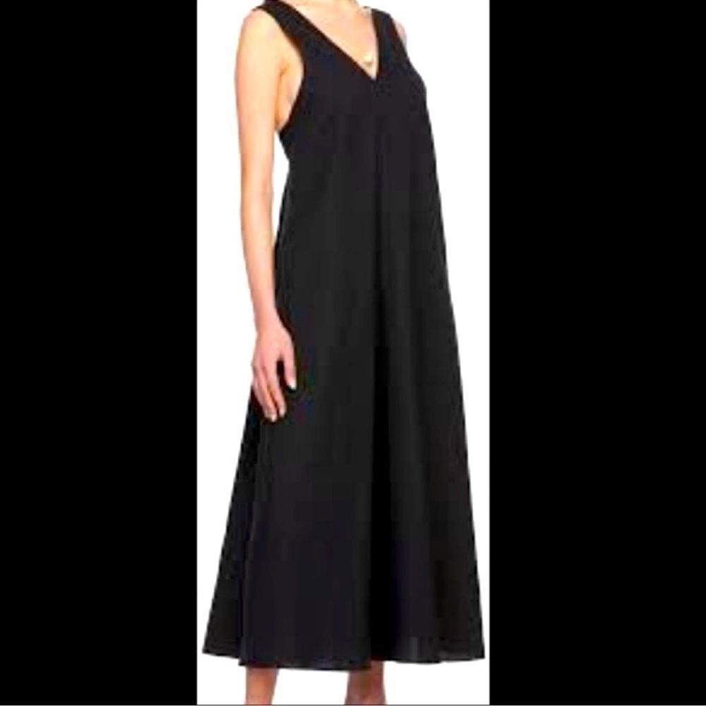 Zara faux suede V neck sleeveless midi dress